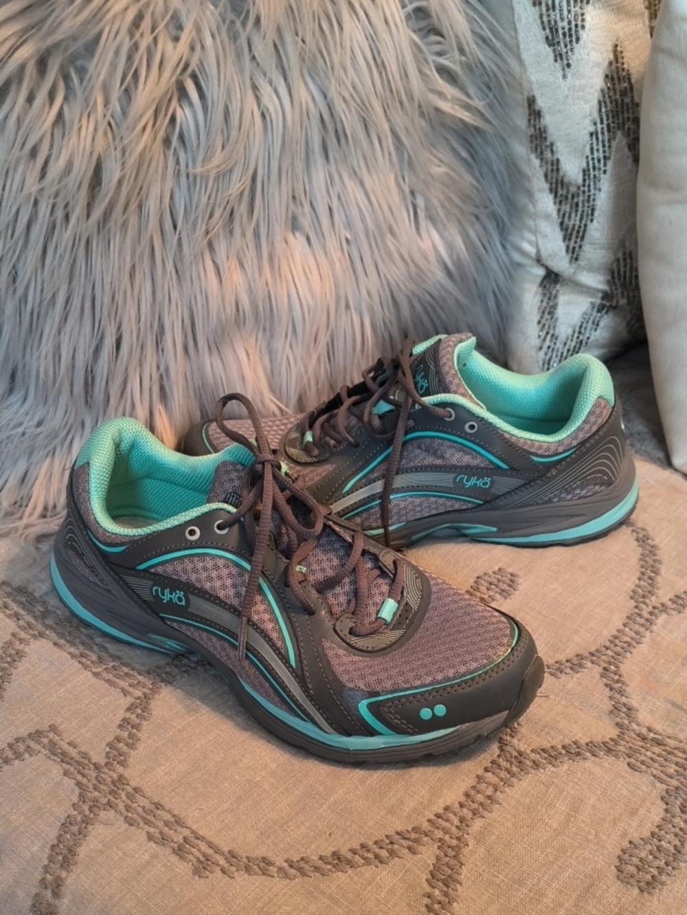 Ryka Gray and Teal Women's Athletic Sneakers